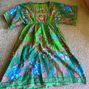Ophelia green floral vintage dress
